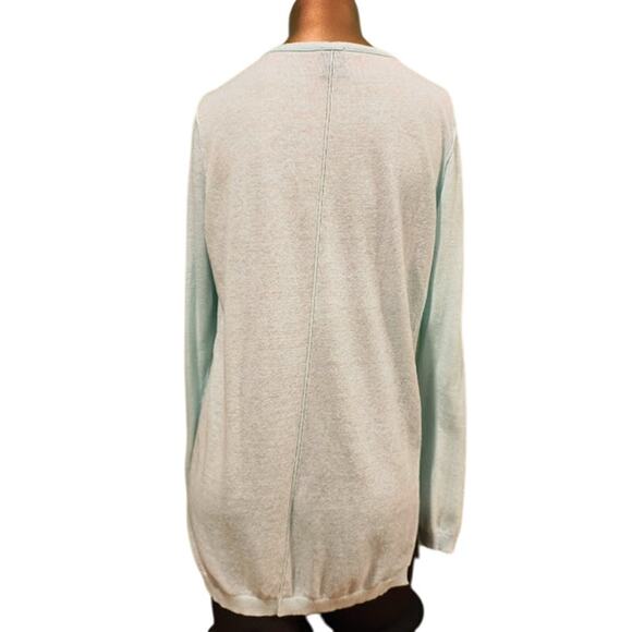 Gap Lightweight V-Neck Long Sleeve Tunic Sweater, Pale Aqua, Size M - Picture 3 of 5